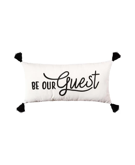 Декоративная подушка C & F Home «Be Our Guest» 30×60 см, черные кисти