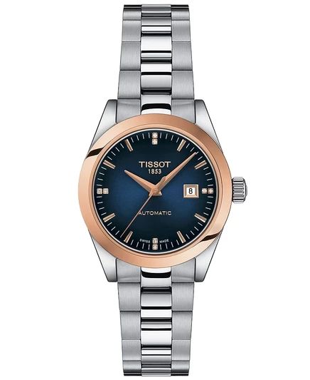 Женские швейцарские автоматические часы Tissot T-My Lady с бриллиантовым акцентом на браслете из нержавеющей стали 26 мм