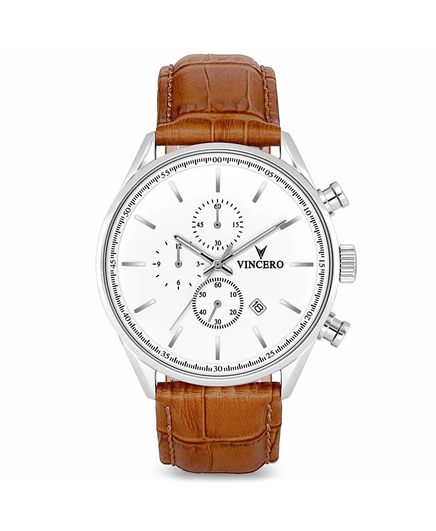 Мужские часы Vincero The Chrono S2 из нержавеющей стали 316L с ремешком из итальянской кожи