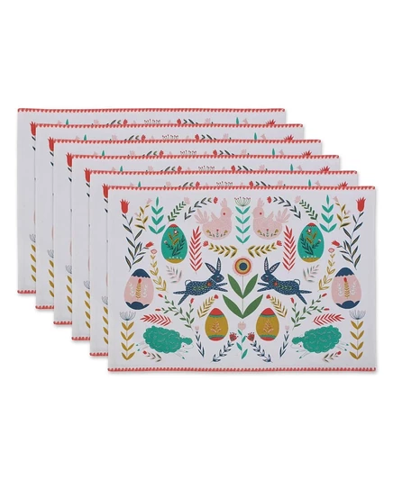 Салфетки Design Imports Folk, 6 шт., многоцветные