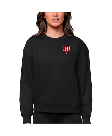 Женская черная толстовка-пуловер с круглым вырезом Victory с логотипом Harvard Crimson от Antigua black