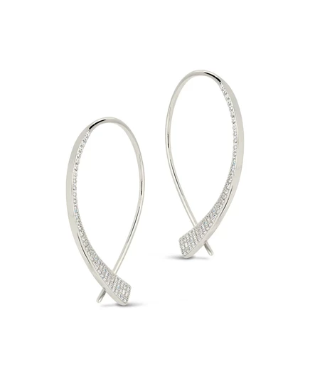 Серьги-нить Sterling Forever Carlotta с фианитами, серебристые