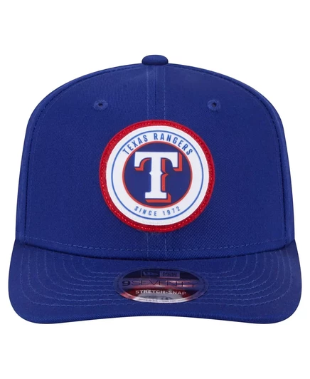 Мужская бейсболка New Era с нашивкой Royal Texas Rangers Circle Patch 9SEVENTY с эластичной застежкой royal