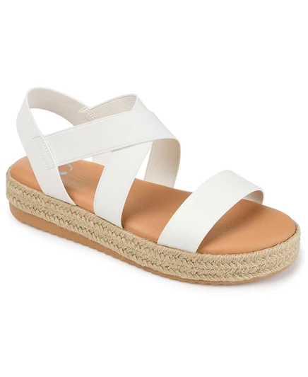 Женские босоножки Caroline Espadrille на танкетке из коллекции Journee, белые