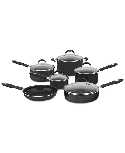 Набор посуды Cuisinart Advantage с антипригарным покрытием из 11 предметов, черный