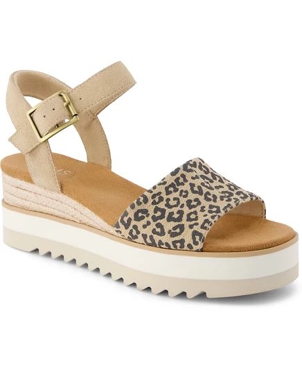 Женские босоножки TOMS Diana, танкетка, леопардовые