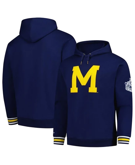 Мужская флисовая худи Mitchell & Ness Michigan Wolverines, синяя
