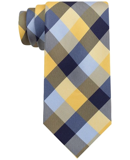 Мужской шелковый галстук Tommy Hilfiger Buffalo Check, желтый