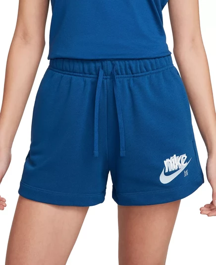  Женская спортивная одежда Club French Terry с графическими флисовыми шортами court blue/lt armory blue/white