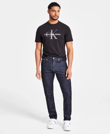 Мужской комплект Calvin Klein: куртка, футболка, джинсы, синий