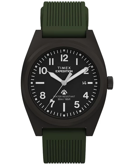 Мужские кварцевые аналоговые силиконовые часы Timex зеленого цвета, 39 мм, зеленые