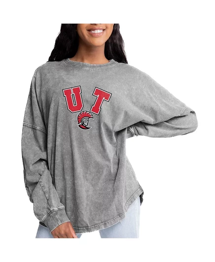 Женская серая толстовка-пуловер от Gameday Couture University of Tampa Spartans серого цвета с выцветшим рисунком gray