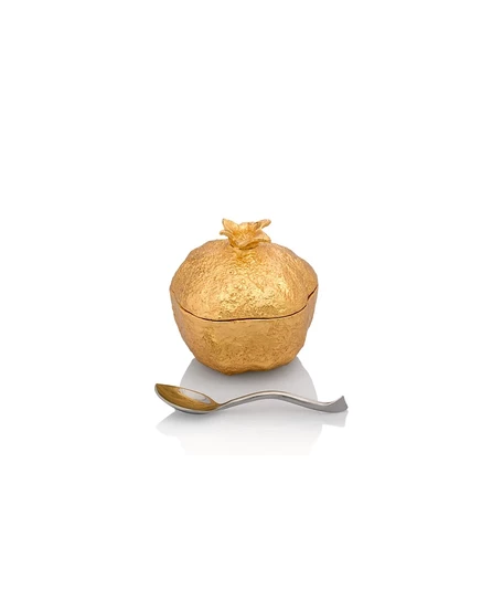 Мини-горшочек Michael Aram Pomegranate с ложкой, золотистый