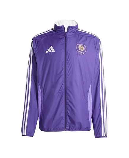 Мужская реверсивная куртка Adidas Orlando City SC 2025 Anthem, фиолетово-белая