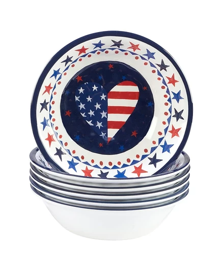 Набор мисок Certified International Stars & Stripes, 6 шт., красный