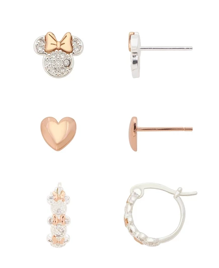 Серьги Disney с Минни Маус, 3 пары, золотистые