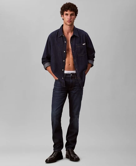 Мужские зауженные джинсы Calvin Klein, эластичные, синие