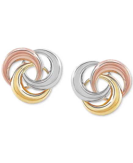 Серьги-гвоздики Macy's Tricolor Love Knot 10k, золотые