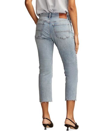 Женские укороченные джинсы Lucky Brand средней посадки с милым вырезом по низу capwin wash