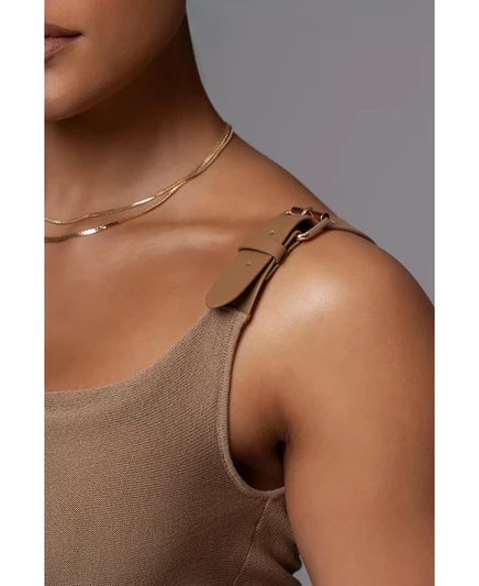 Женский топ Shanti с искусственной пряжкой от JLUXLABEL beige