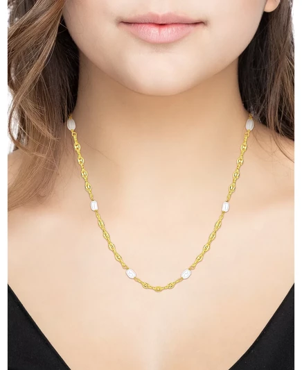 А теперь это ожерелье из белого искусственного жемчуга two toned