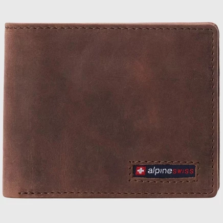 Мужской кошелек Alpine Swiss Connor RFID, коричневый