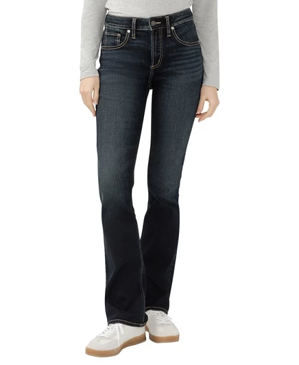 Silver Jeans Co. Женские джинсы Avery с высокой посадкой, облегающие фигуру, зауженные к низу, синие