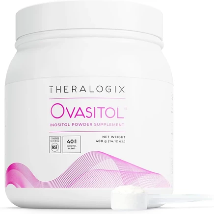 Порошок инозита Theralogix Ovasitol - Запас на 90 дней - Мио-Инозитол и D-Чироинозитол для поддержания гормонального баланса и функции яичников - 180 порций без цвета