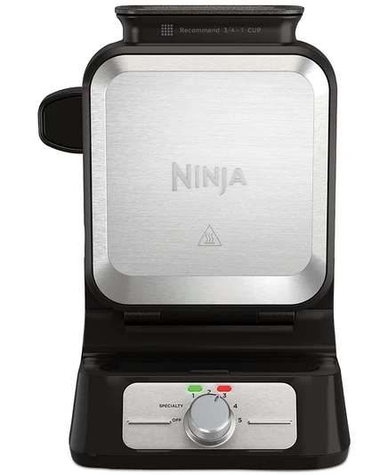 Бельгийская вафельница Ninja BW1001 PRO с антипригарным покрытием, черная /нержавеющая сталь
