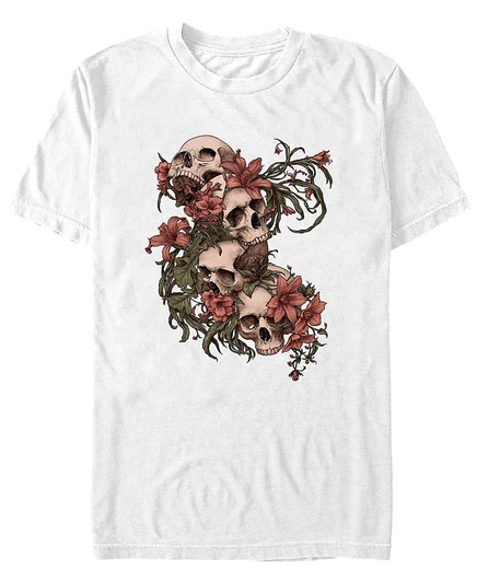 Мужская футболка с коротким рукавом Design By Humans в цветах Сада черепов white