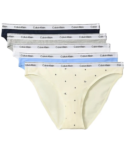Женское нижнее белье Calvin Klein с логотипом Icon, 5 упаковок, бикини с низкой посадкой, QD5208, серый