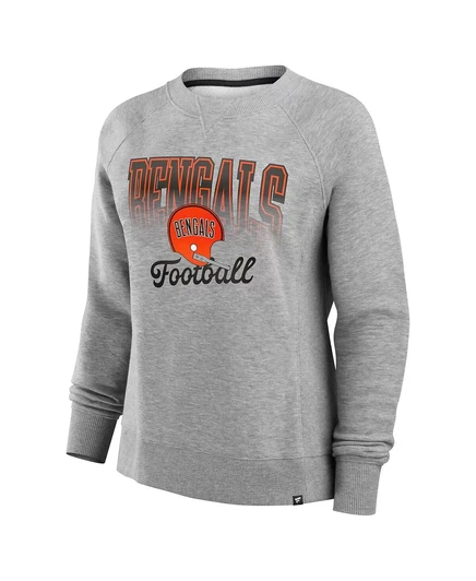 Женский флисовый пуловер-толстовка Fanatics Heather Grey Cincinnati Bengals Hit Hard из флиса heather gray