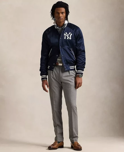  Атласная куртка унисекс Yankees aviator navy