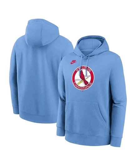 Мужское худи Nike Cooperstown Collection St. Louis Cardinals, светло-голубое