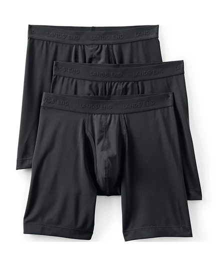 Мужские боксер-брифы Lands' End Flex, 3 шт, черные