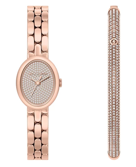 Женские часы Michael Kors Maude с тремя стрелками из розового золота и браслетом из нержавеющей стали, 21 мм, розового цвета