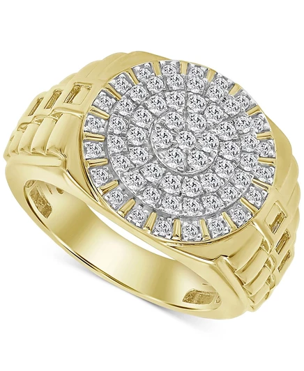 Мужское кольцо Macy's Sunburst 1 карат из 10K золота, золотое