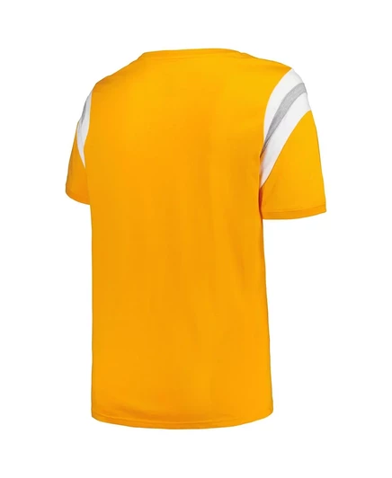 Женская футболка Tennessee Orange Tennessee Volunteers в полоску с круглым вырезом на задней двери большого размера tennessee orange