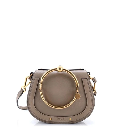 Женская сумка Chloe Small Nile, кожаная, коричневая
