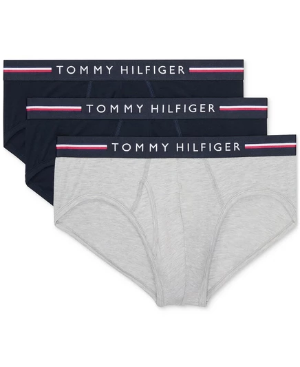 Мужские комфортные трусы Tommy Hilfiger из 3-х комплектов на весь день  desert sky/ grey heather/desert sky