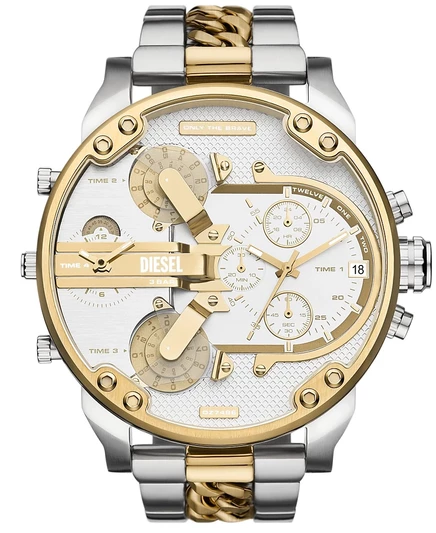 Мужские часы Diesel с двухцветным хронографом Mr. Daddy 2.0 из нержавеющей стали, 57 мм