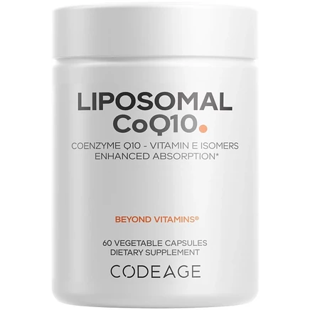 Добавка Codeage Liposomal CoQ10 125 мг, 60 капсул, белая