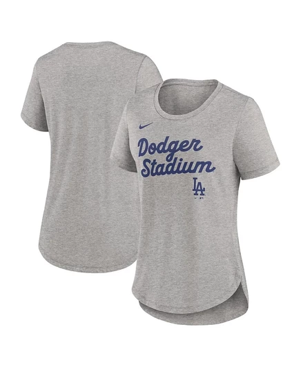 Женская футболка Nike Los Angeles Dodgers Script, меланжево-серая