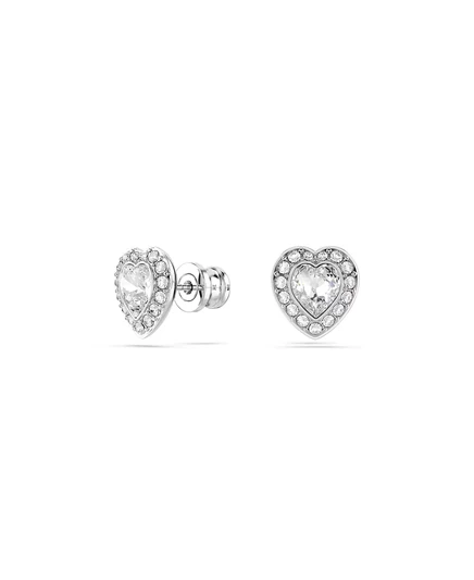 Серьги-гвоздики Swarovski Ariana Grande x Swarovski® с родиевым покрытием в виде сердечек смешанной огранки silver