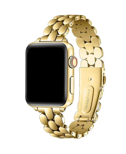 Шикарный наждачный ремешок из нержавеющей стали для Apple Watch gold