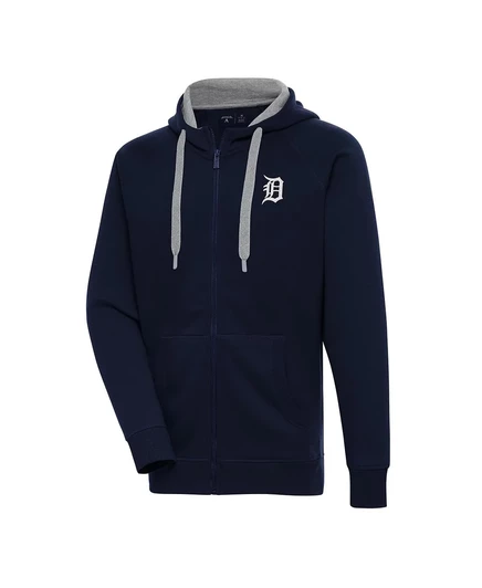 Мужская темно-синяя куртка с капюшоном Detroit Tigers Metallic Victory на молнии от Antigua navy