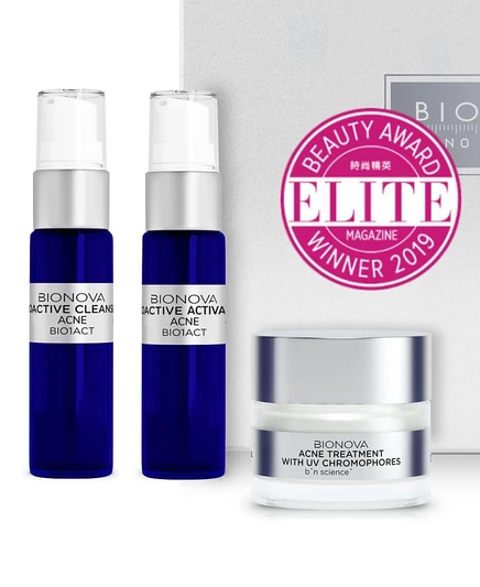 Коллекция Bionova Acne Discovery с УФ-хромофорами белого цвета