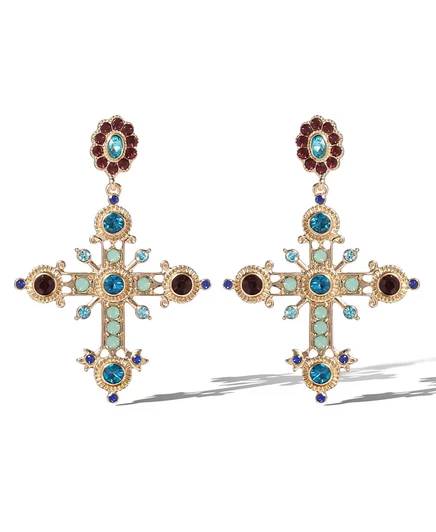 Серьги-капли Jessica Simpson Boho Luxe Cross Drop multi
