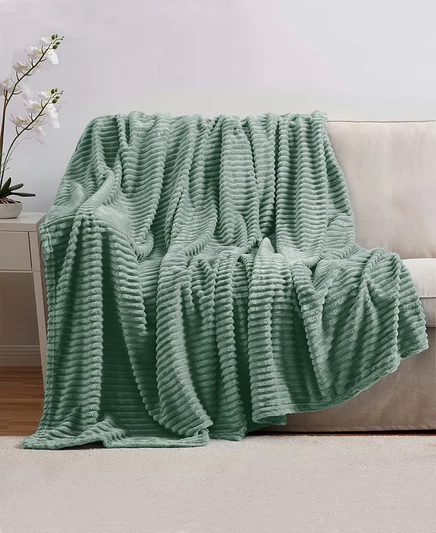 Плед Nestl Cut Plush, 127×152 см, шалфейно-зеленый