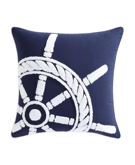 Декоративная подушка Nautica Ships Wheel 51×51 см, синяя